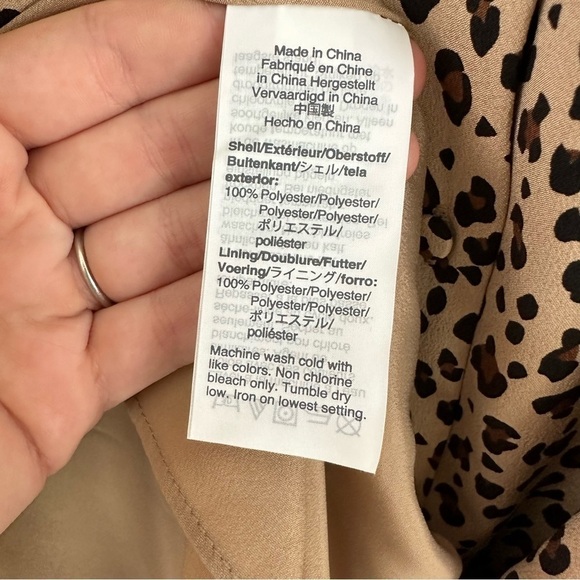 J.Crew Womens 0 Leopard Brown Button Front Midi Dress Long Sleeve - Picture 7 of 10